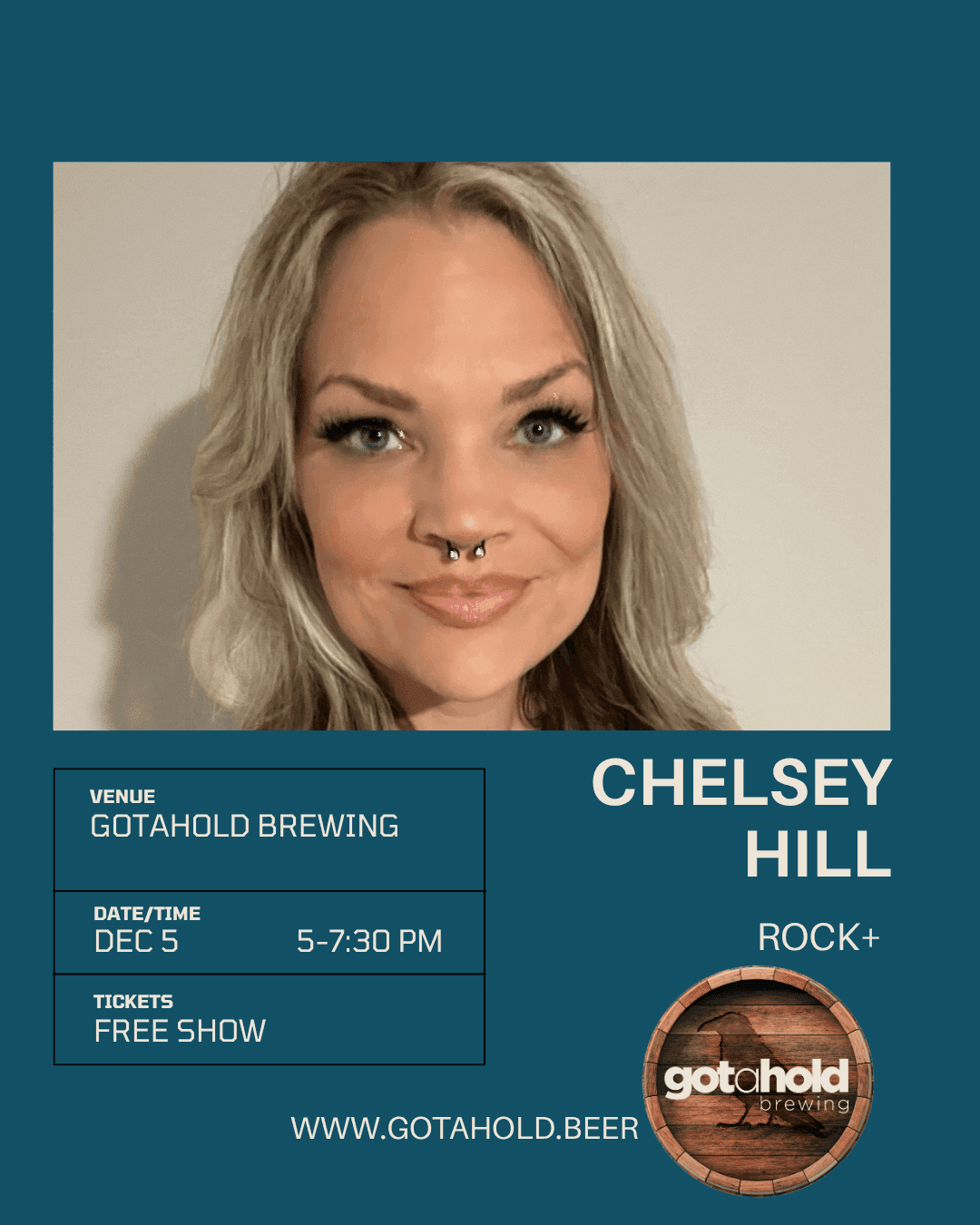 Chelsey Hill Live at Gotahold Brewing